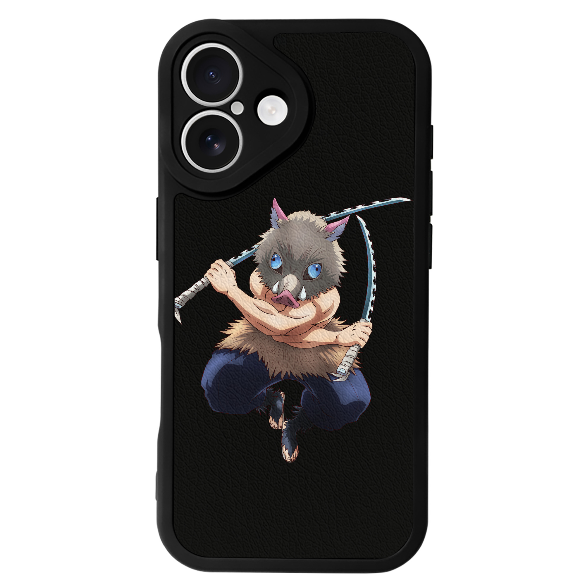 （画像用） 鬼滅の刃（きめつのやいば）嘴平 伊之助／はしびら いのすけ Hashibira Inosuke 【iPhone 16シリーズ対応】シリコンスマホケース（レザー調） 材質：シリコン